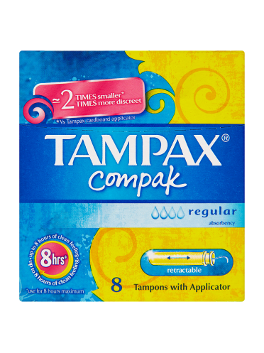 Tampax Compak Regular 8 Tampons with Applicator
